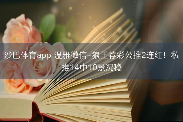沙巴体育app 温雅微信-狼王荐彩公推2连红！私推14中10景况稳