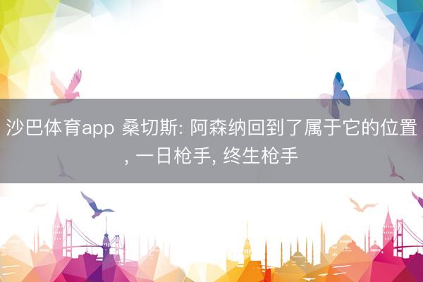 沙巴体育app 桑切斯: 阿森纳回到了属于它的位置， 一日枪手， 终生枪手