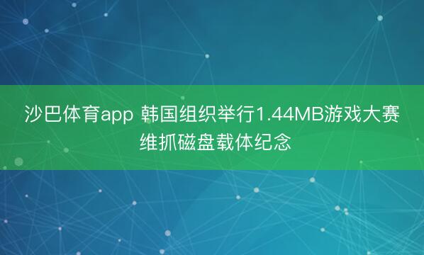 沙巴体育app 韩国组织举行1.44MB游戏大赛 维抓磁盘载体纪念