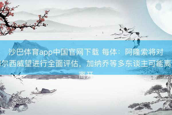 沙巴体育app中国官网下载 每体：阿隆索将对切尔西威望进行全