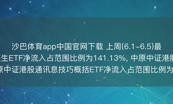 沙巴体育app中国官网下载 上周(6.1-6.5)最受趣味跨境ETF: 鹏华恒生ETF净流入占范围比例为141.13%， 中原中证港股通讯息技巧概括ETF净流入占范围比例为34.34%(名单)